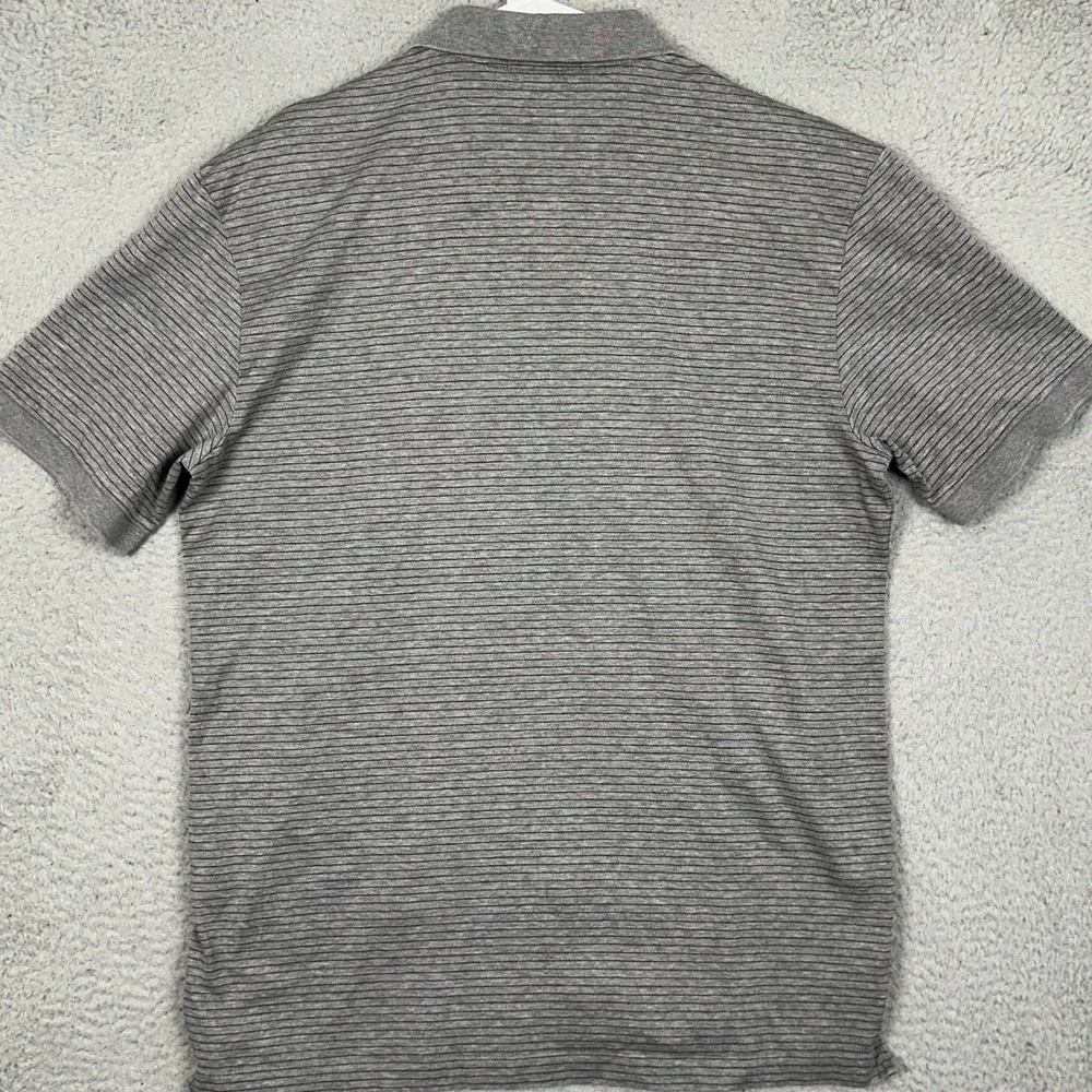 Polo Ralph Lauren Polo Shirt Mens Medium Grey Striped Pro Fit Big Pony Rugby